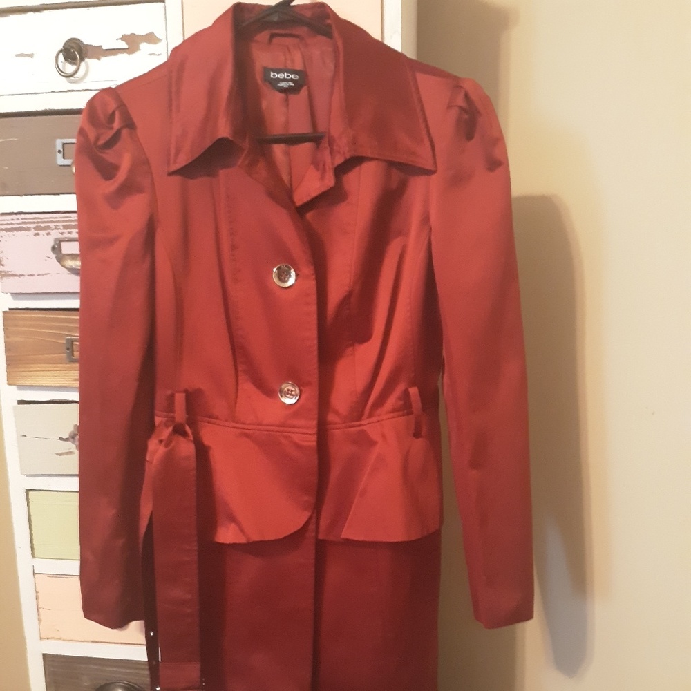 Bebe Peplum Trench Coat